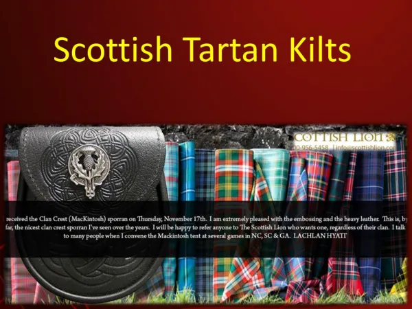 Scottish Tartan Kilts