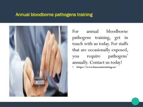 Annual bloodborne pathogens training