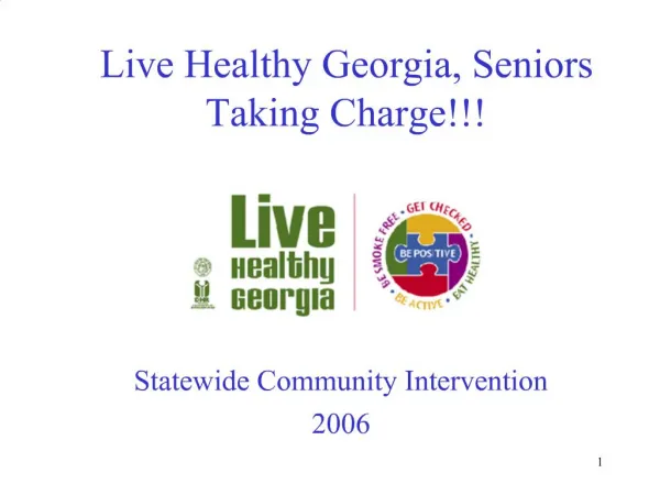 Live Healthy Georgia, Seniors Taking Charge