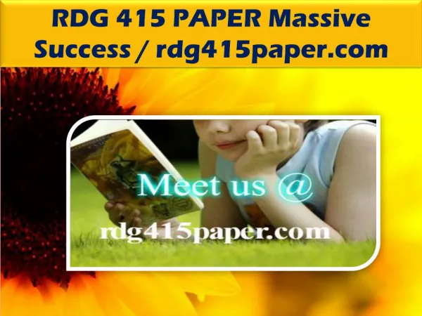 RDG 415 PAPER Massive Success / rdg415paper.com
