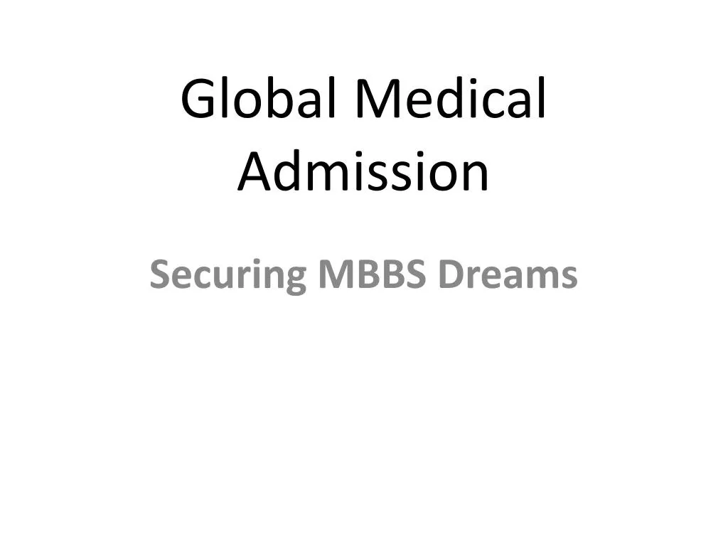 global medical admission