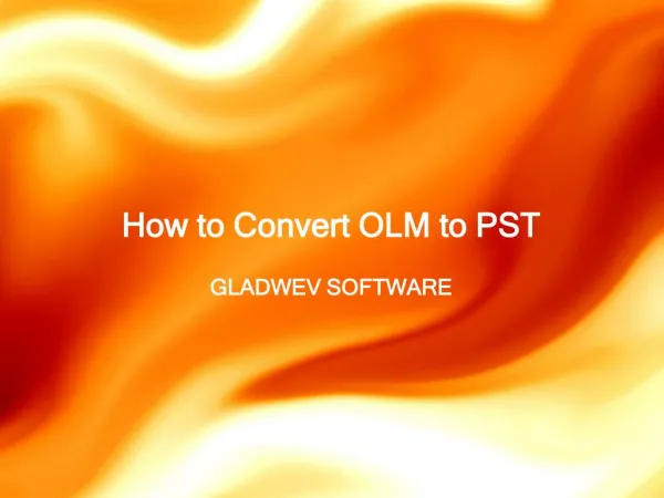 Expot OLM File to PST File Converter