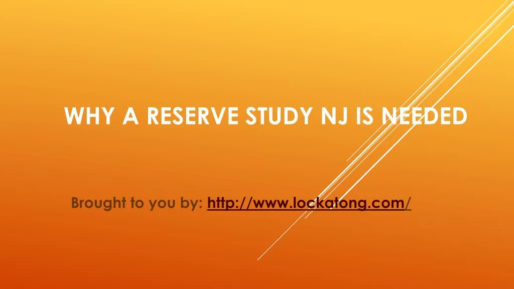 why a reserve study nj is needed