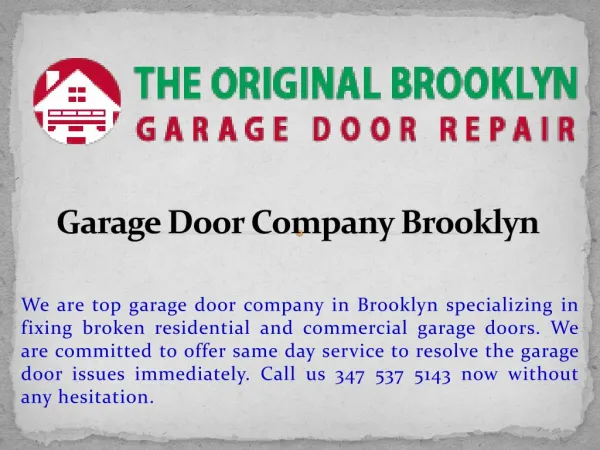 Garage Door Company Brooklyn