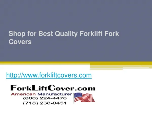 Shop for Best Quality Forklift Fork Covers - www.forkliftcovers.com