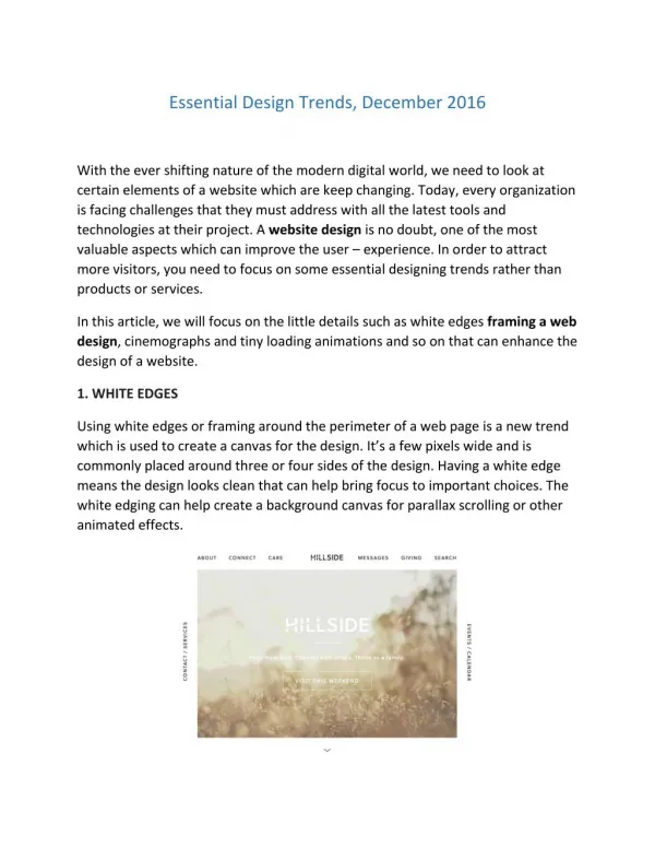 Essential Design Trends, December 2016