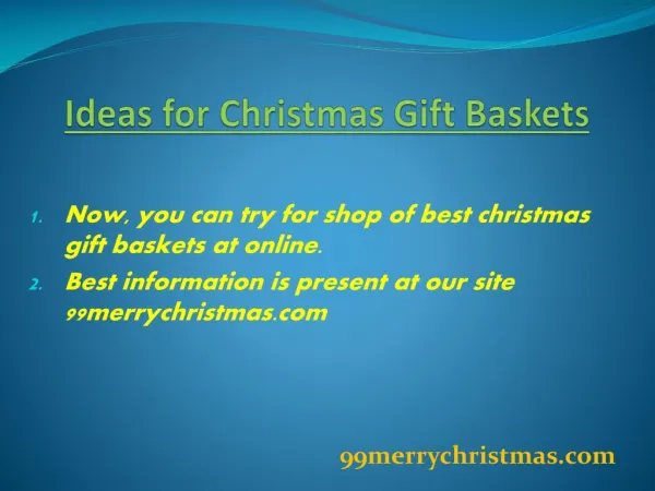 Gift Baskets Ideas for Christmas