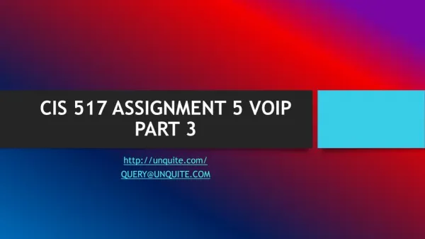 cis 517 assignment 5 voip part 3