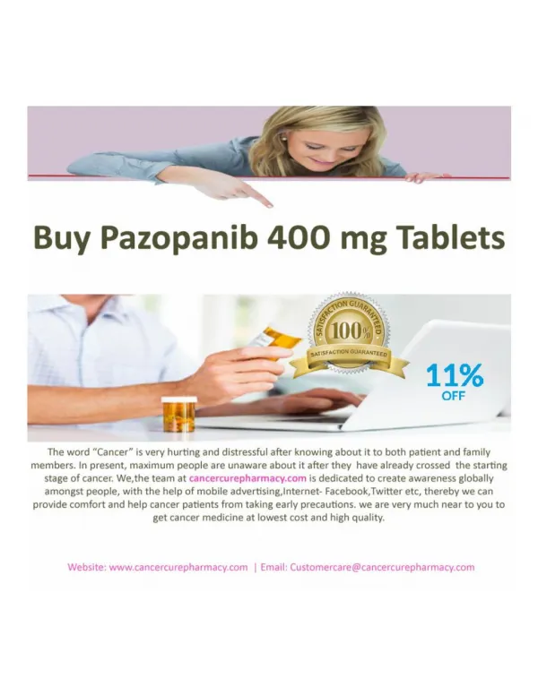 Buy Pazopanib 400 mg tablets