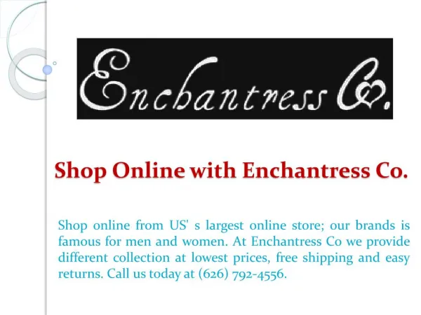 Shop Online with Enchantress Co.