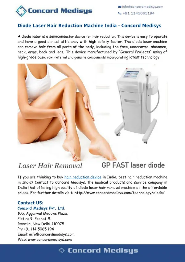 Diode Laser Hair Reduction Machine India