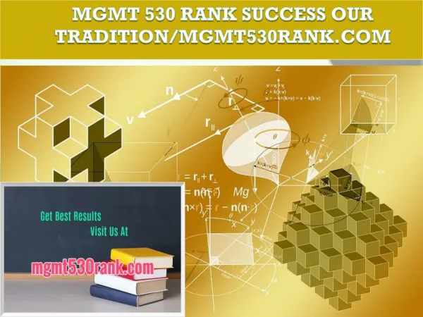 MGMT 530 RANK Success Our Tradition/mgmt530rank.com
