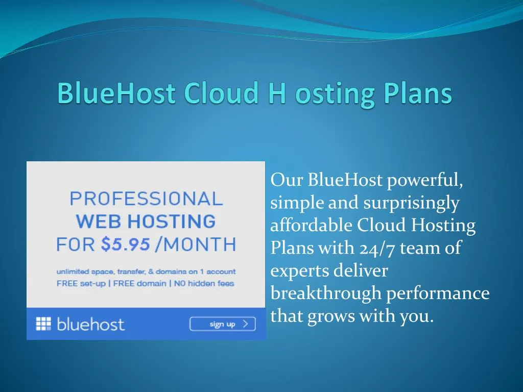 bluehost cloud h osting plans