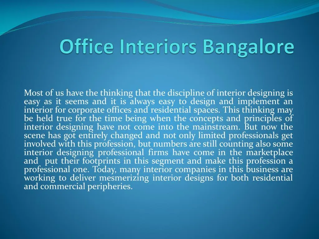 office interiors bangalore