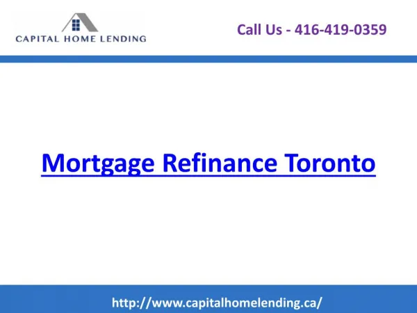 Mortgage Refinance - Capitalhomelending.ca