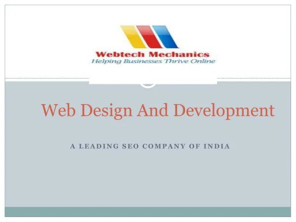 Web Design, Development and SEO Company In India