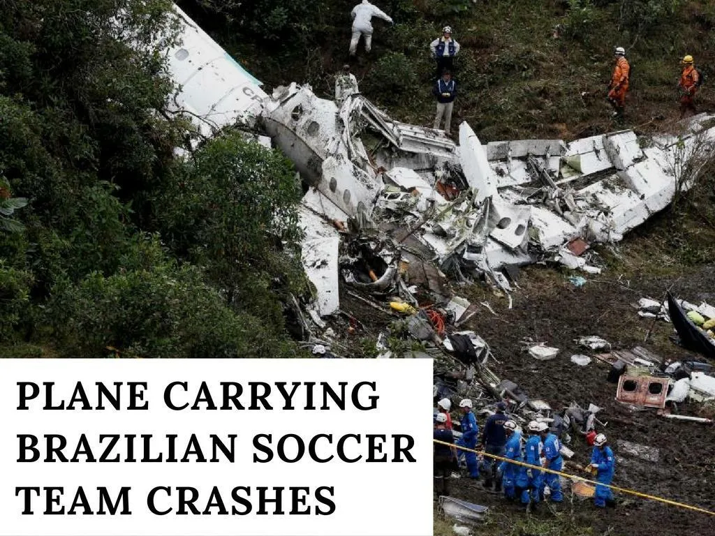 plane conveying brazilian soccer group crashes