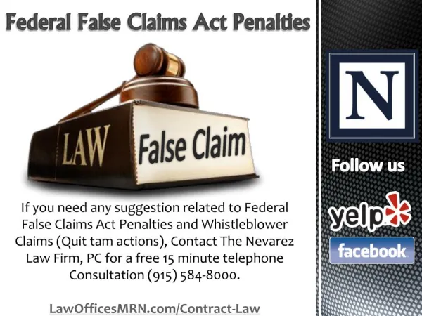 Federal False Claims Act Penalties - The Nevarez Law Firm, PC