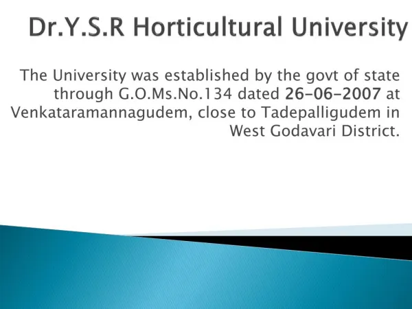Dr.Y.S.R Horticultural University