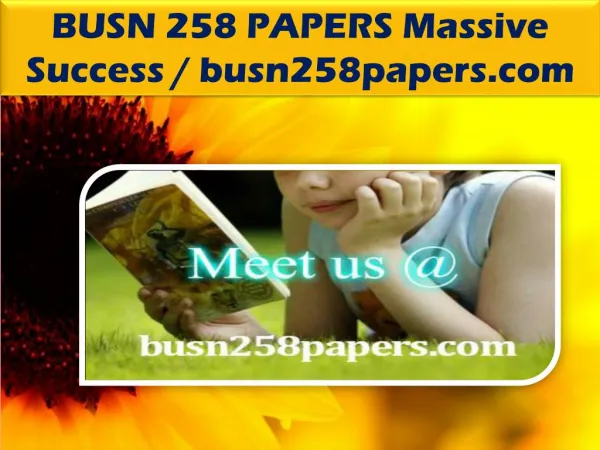 BUSN 258 PAPERS Massive Success / busn258papers.com