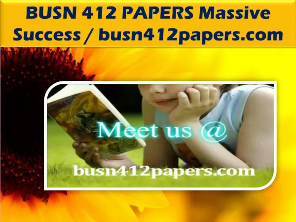 BUSN 412 PAPERS Massive Success / busn412papers.com