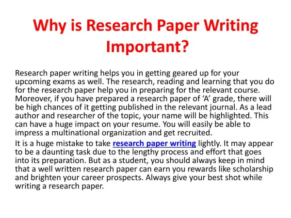 Research Paper Writing Service From MyAssignmenthelp.com