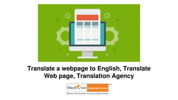 Translate a webpage to English, Translate Web page, Translation Agency