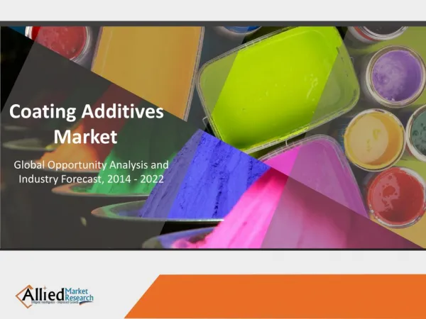 Global Coating Additives Market is expected to garner $11,020 million by 2022