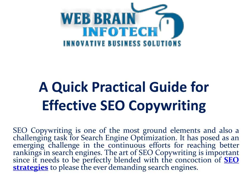 a quick practical guide for effective seo copywriting