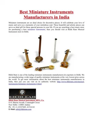 Best Miniature Instruments Manufacturers in India - slide 1