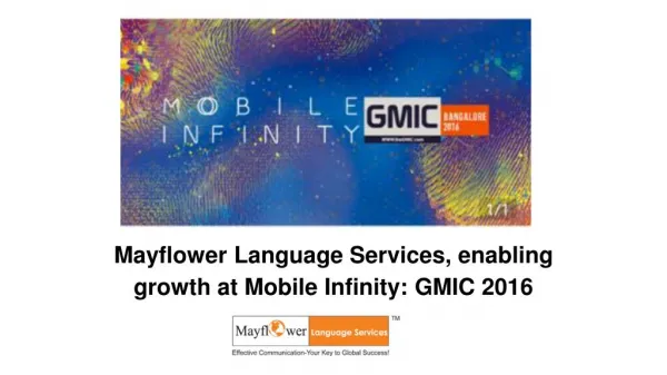 Mayflower Language Services, enabling growth at Mobile Infinity: GMIC 2016
