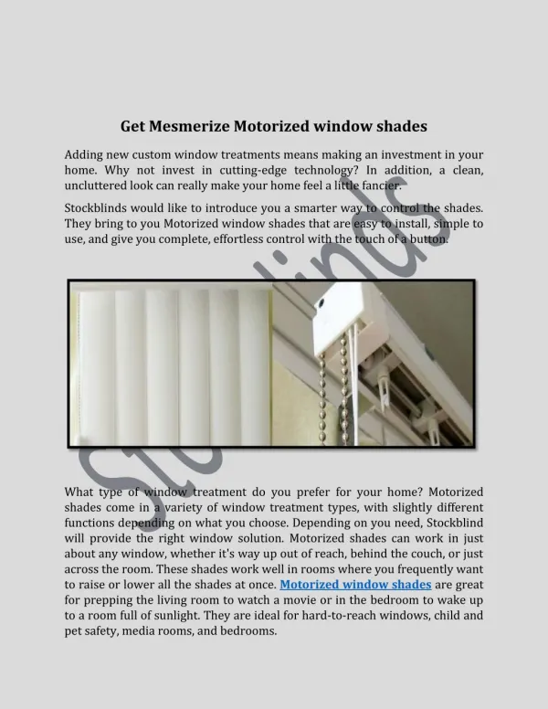 Get Mesmerize Motorized window shades