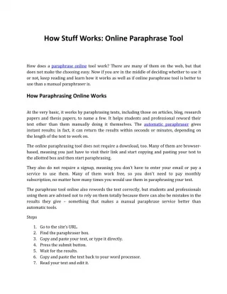 How Does an Online Paraphrase Tool Work? - slide 1