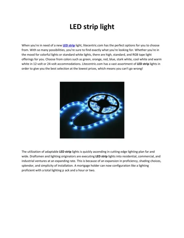 LED Strip - Lite Centric Home Of LED Lighting