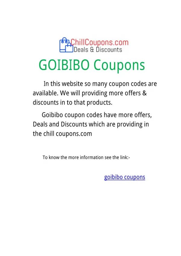 goibibo coupons