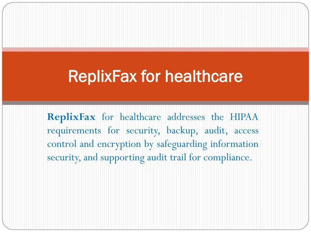 replixfax for healthcare