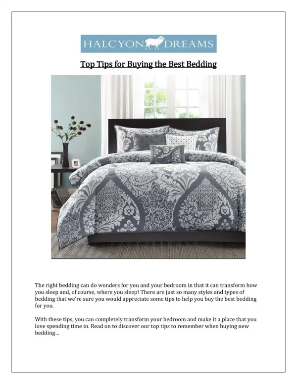Tips for Buying the Best Bedding - Halcyon Dreams Pty. Ltd.