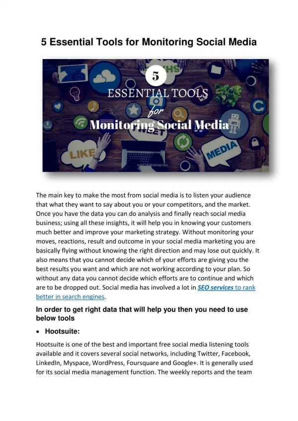 5 Essential Tools for Monitoring Social Media