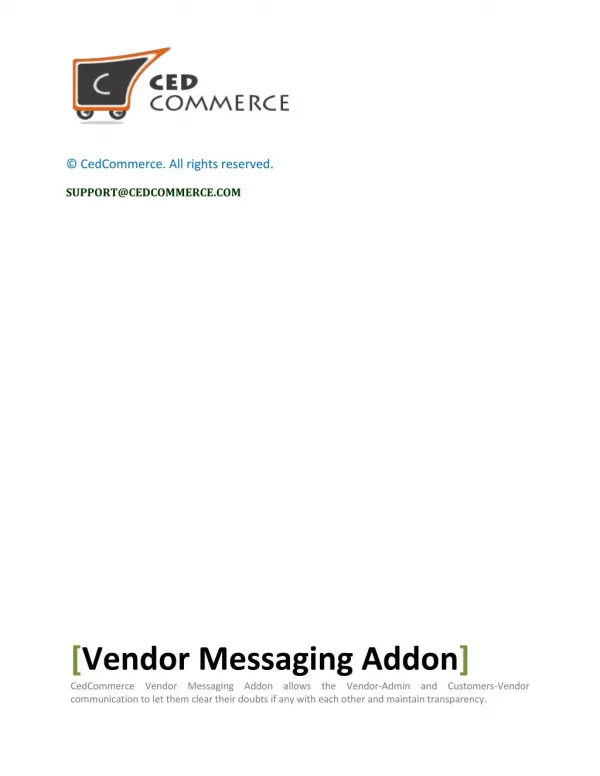 Establish an uninterrupted communication channel with Vendor Messaging Addon