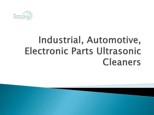 Industrial & Automotive Parts Ultrasonic Cleaners