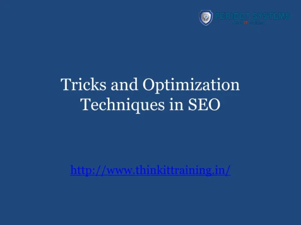 Tricks and Optimization Techniques in SEO