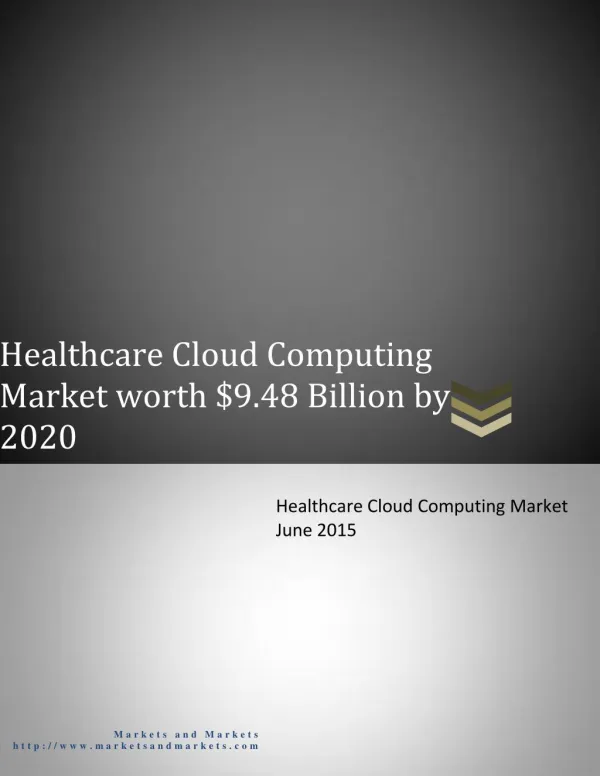 Healthcare Cloud Computing Market worth $9.48 Billion by 2020