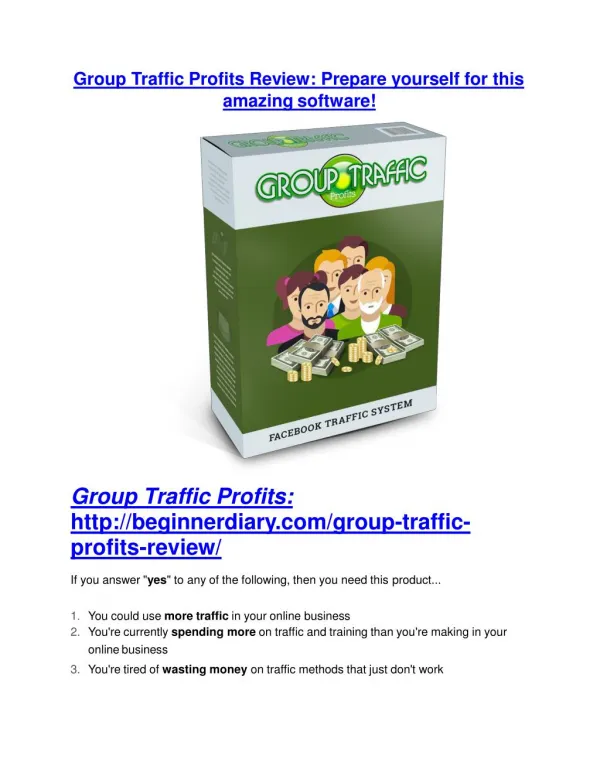 Group Traffic Profits review and Group Traffic Profits $11800 Bonus & Discount