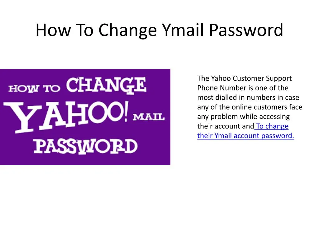 how to change ymail password