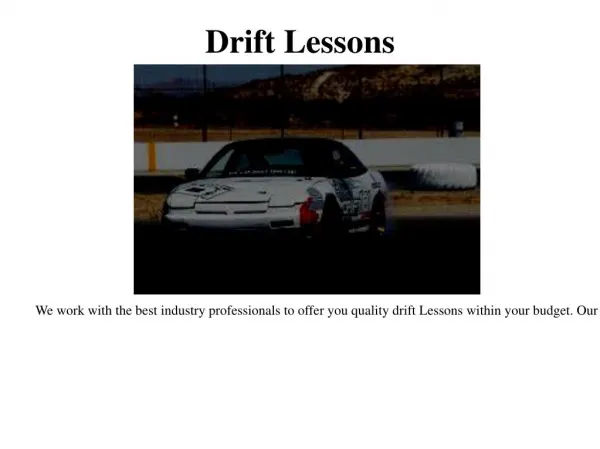 Learn to Drift