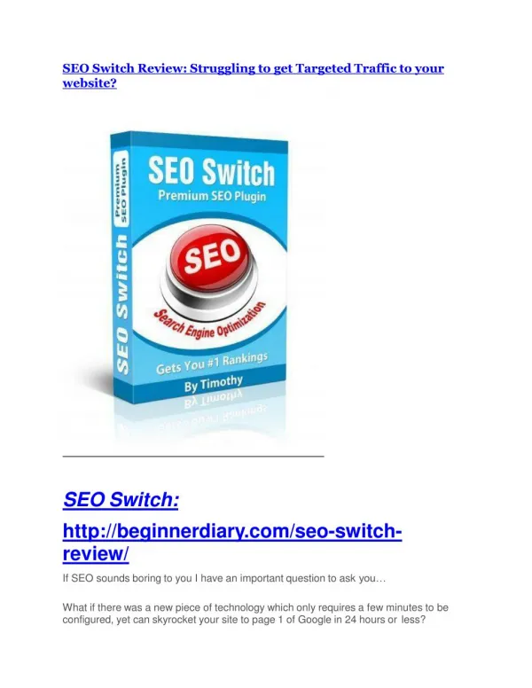 SEO Switch Review-$32,400 bonus & discount