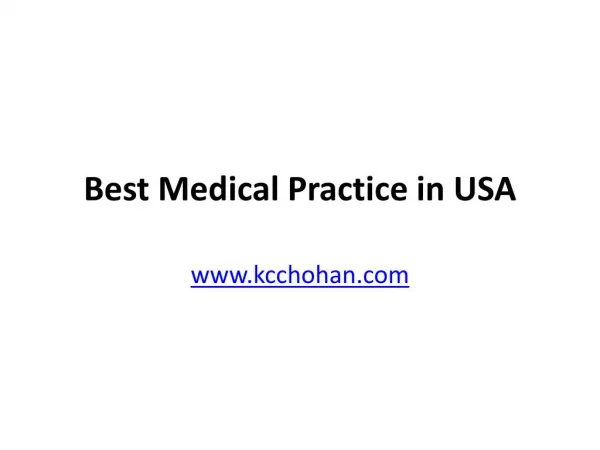 Best medical practice in USA