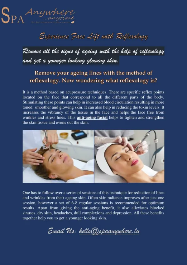 Experience face lift with Reflexology