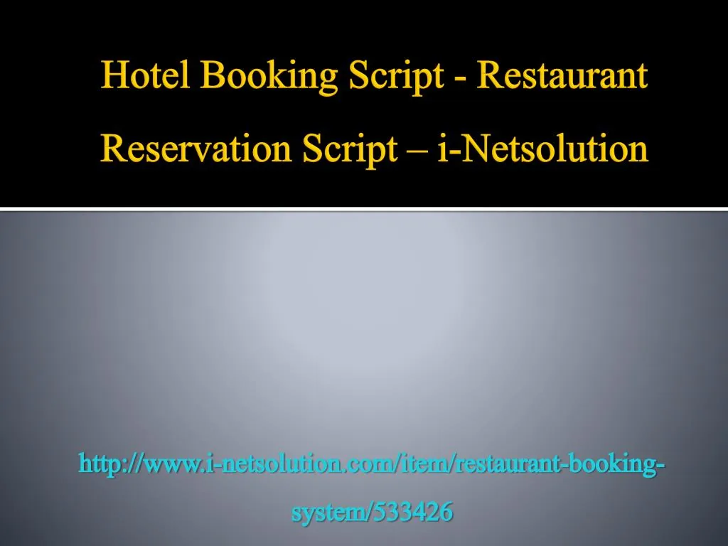 hotel booking script restaurant reservation script i netsolution