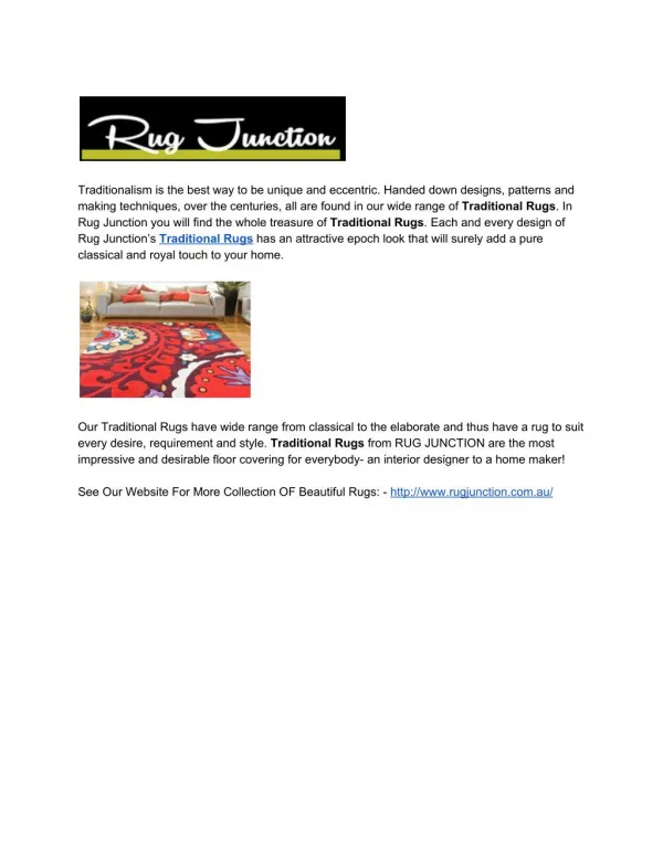 Traditional Rugs from RUG JUNCTION